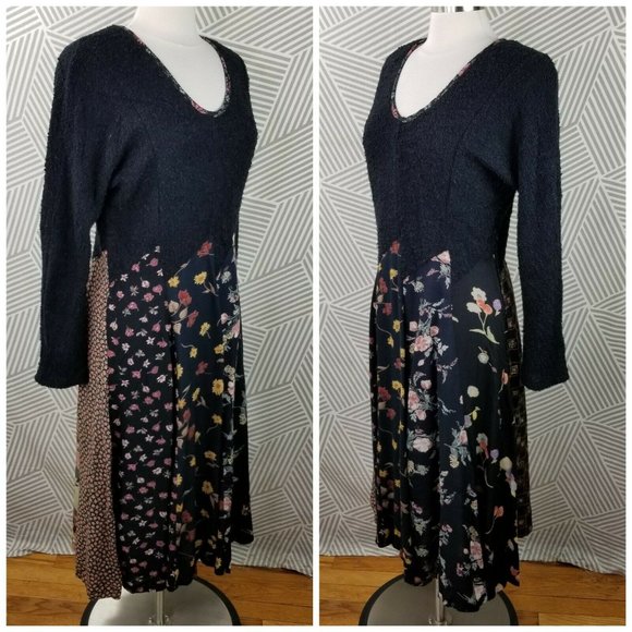 Vintage 90s Boucle Sweater Dress size Medium wool - Picture 5 of 9